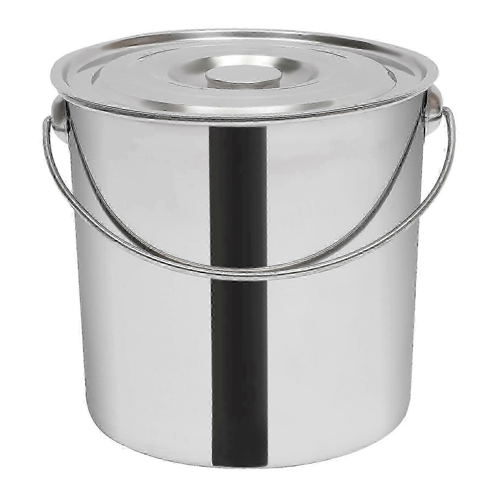 20l Stainless Steel Bucket With A Lid And Water Spoon banx3