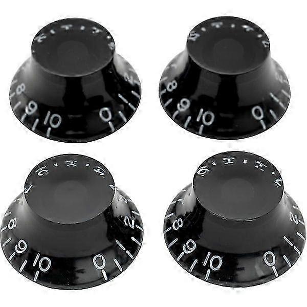 Guitar knobs for Les Paul style, bell top hat design, imperial inch, 4-piece set