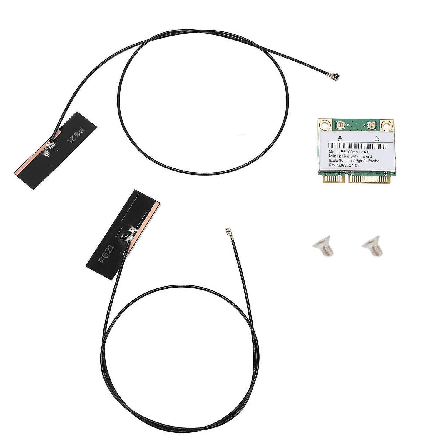 Mini PCI E WiFi 7 Card 8774Mbps 2 Band Gigabit Wireless Network Card BE200HMW for PC With Antennae
