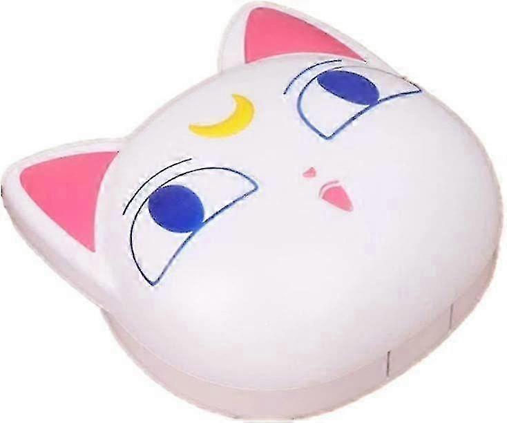 White Cat Contact Lens Case Travel Box Container Kit Mirror +Bottle + Tweezers Container