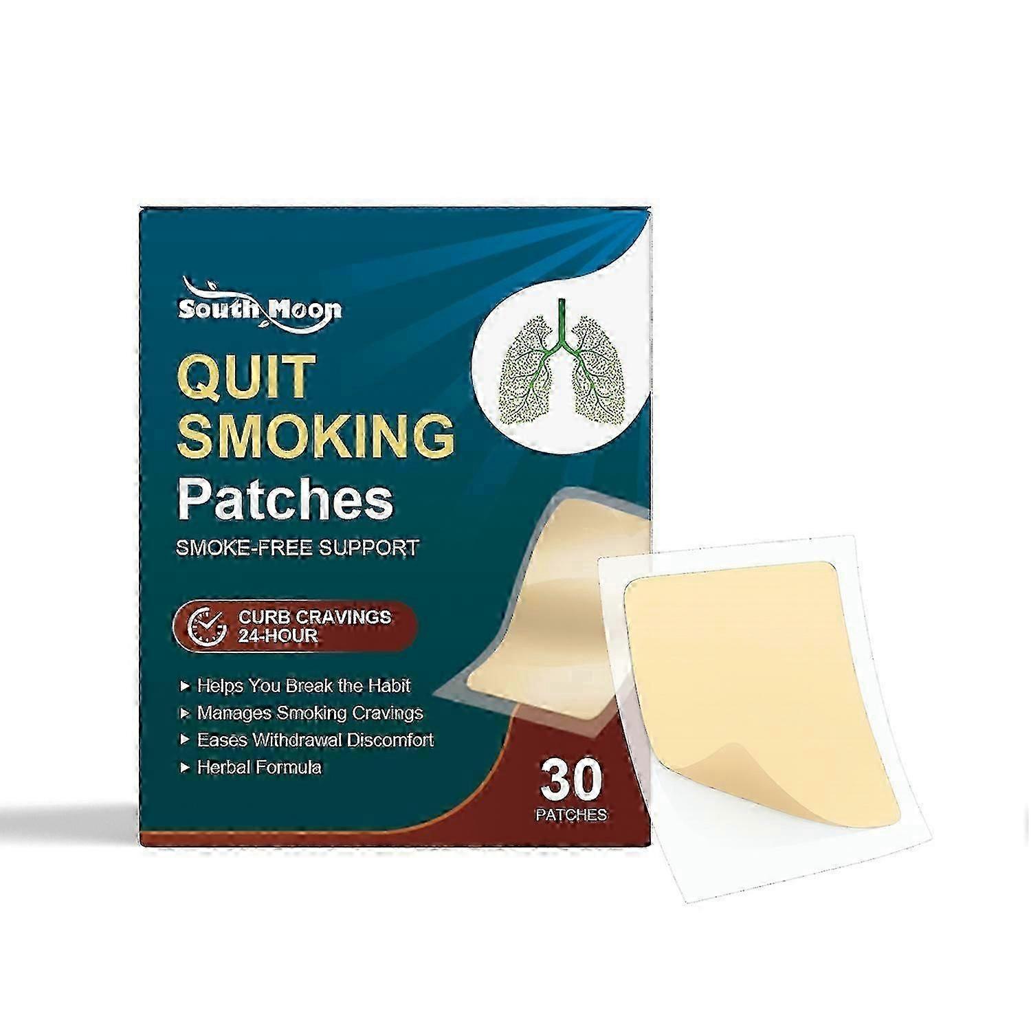 1-6x SOUTH MOON 30PCS Quit Smoking Patches Stop Smoking Aids Patches Smoke-Free Support, 24-Hour Cur