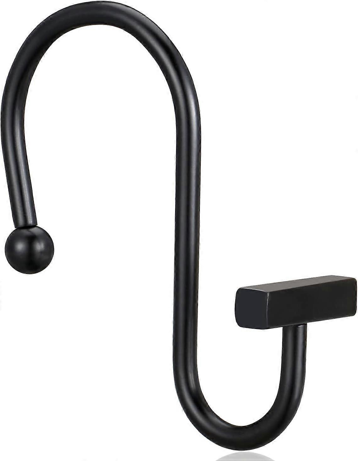 Black Shower Curtain Hooks, Rust Proof Shower Curtain