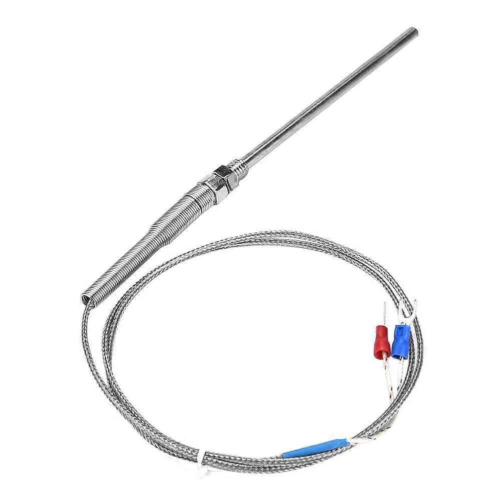 M8 Thread Type K Thermocouple 100mm Probe Temperature Sensor Wire 0-400℃ (1 m)