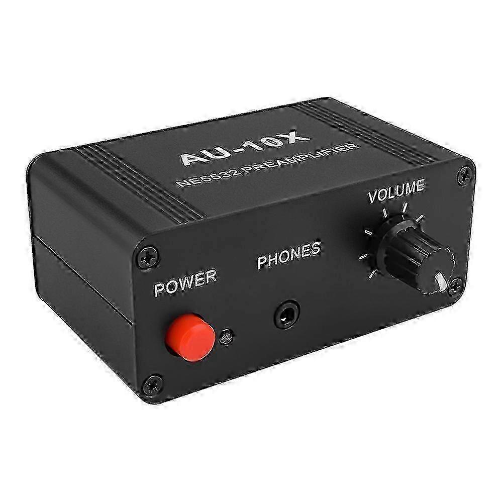 AU-10X NE5532 Audio Signal Preamplifier Headphone Pre AMP Board Gain 20Db 3.5MM Volume Control Tone Edition 1110