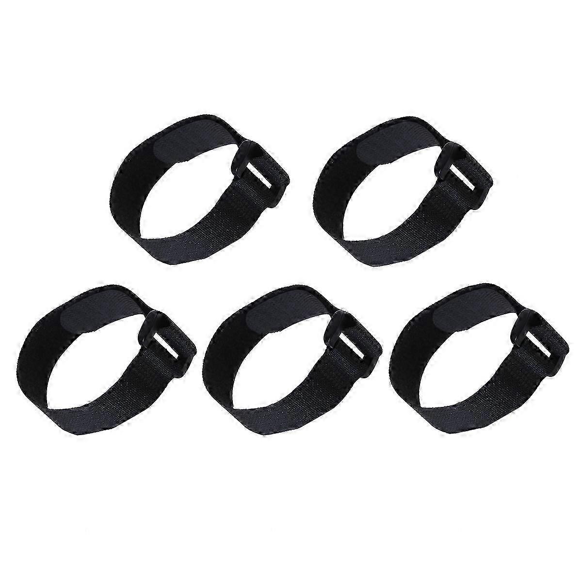 5pcs 30CM Black Hook and Loop Strap Fastener Paste Style Cable Ties StrapsBlack SZRH