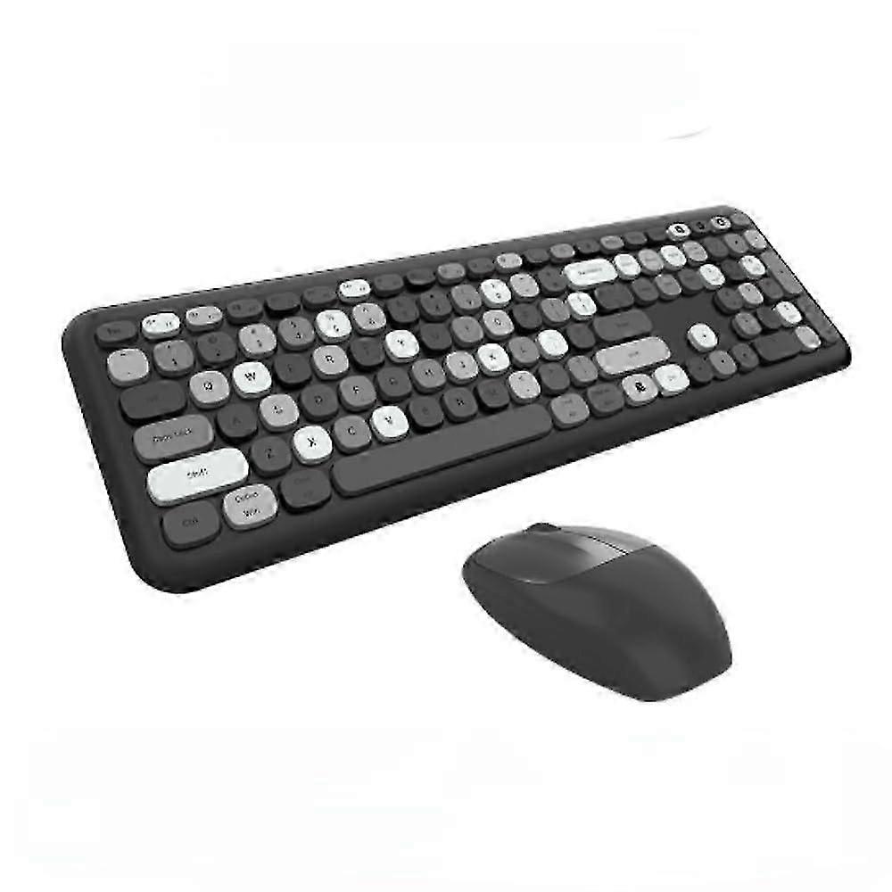 Wireless Keyboard Mouse Combo 2.4G Compact Keyboard and Mouse Combo and Design for Computer, Windows,Desktop, English, Gray
