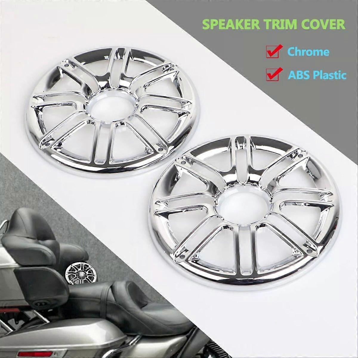 Chrome Rear Speaker Trim Grill Cover For Tri Glide