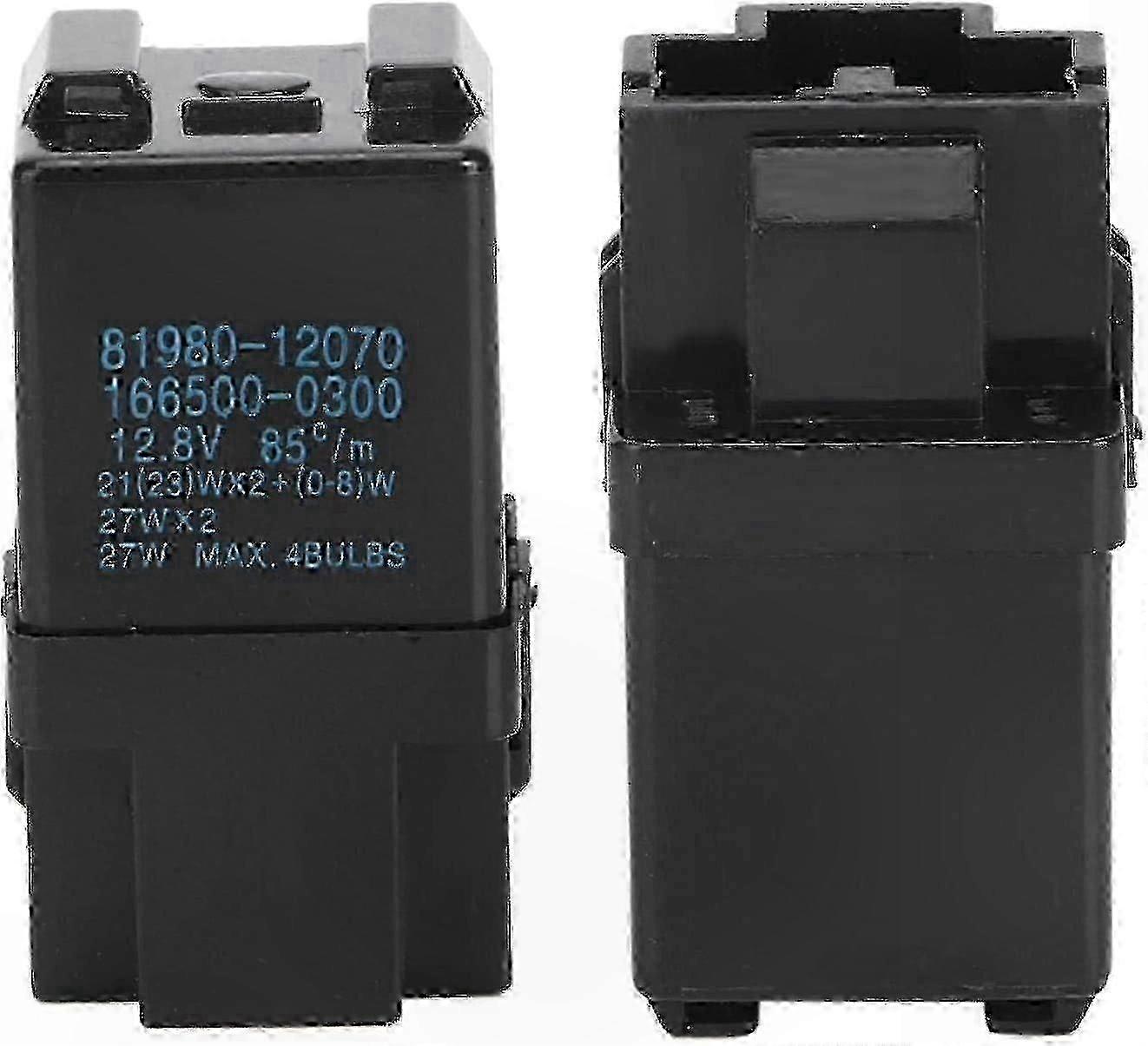 2-Piece Black Turn Signal Flasher Relay, Compatible with Multiple Vehicles