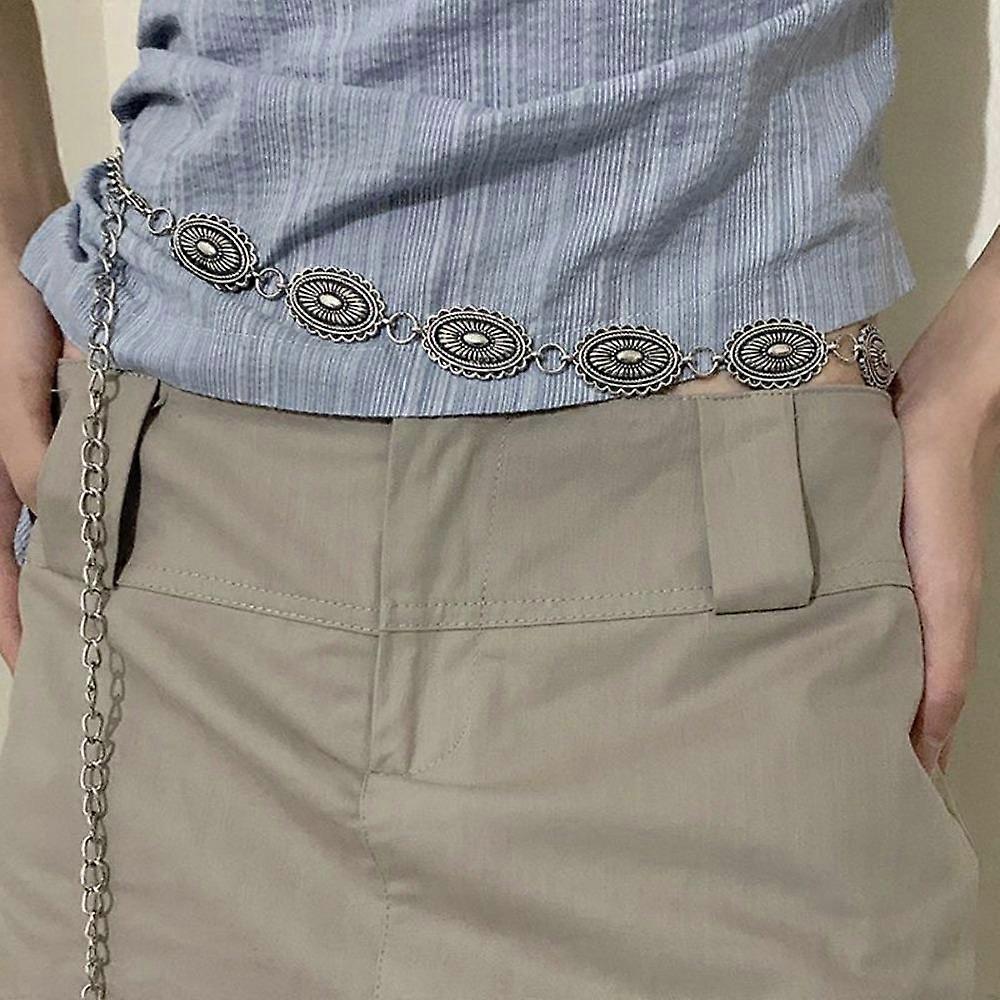 Silver Bohemian Versatile Belt Ethnic Style Sweater Chain Retro Waist Chain