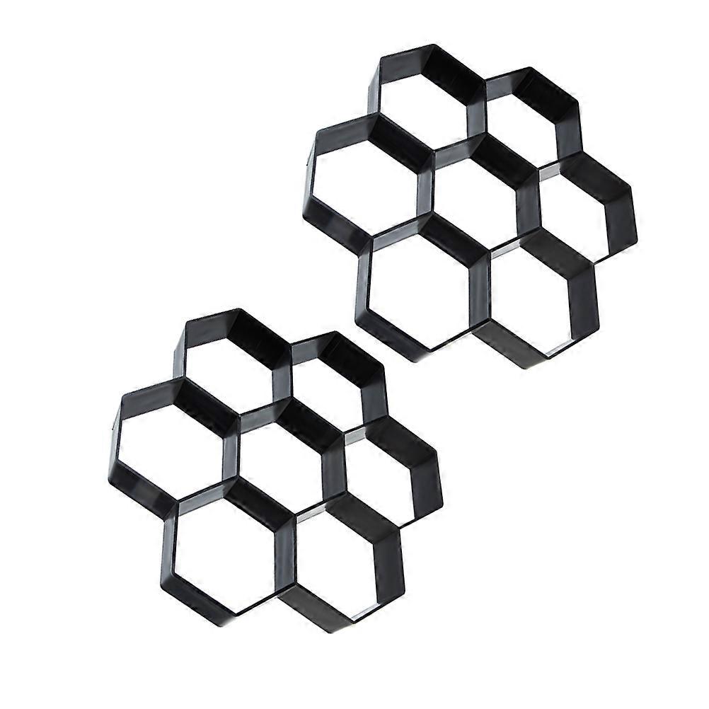 Hexagonal Concrete Molds DIY Path Paving Mold for Patio 2Pcs