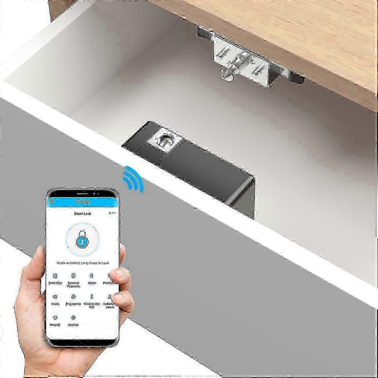 Electronic Cabinet Lock, Smart NFC RFID Locks, Hidden DIY Cabinet Lock with Slide Latch Lo 2025
