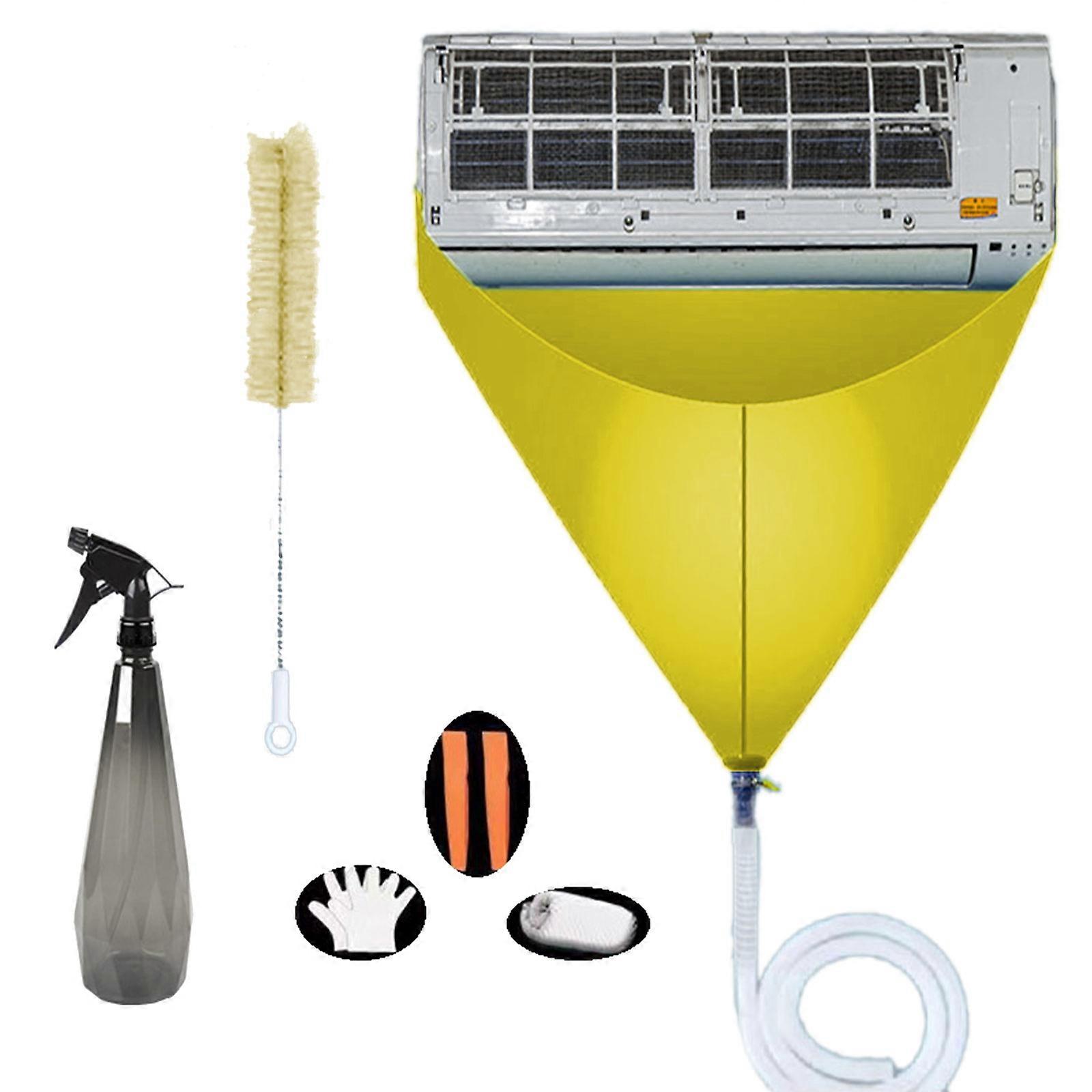 Couvercle de nettoyage de la climatisation avec tuyau de vidange Texture PVC adaptée à la protection étanche pendant l’entretien Jaune