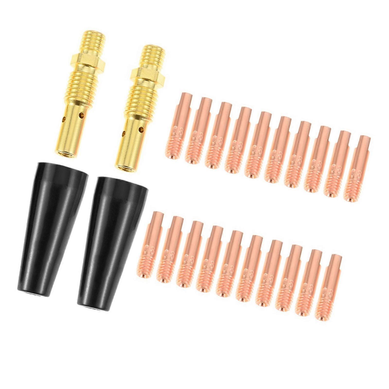 Copper and Rubber Welding Nozzle Set 24Pcs High Durability Multiple Purpose Advice Industrial Use Multicolor