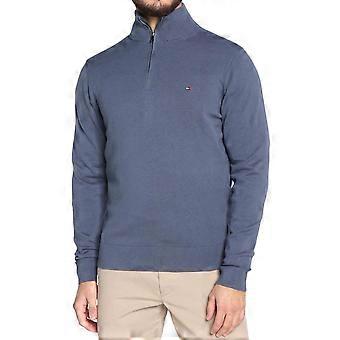 Tommy Hilfiger Mens Plain Cotton Half Zip Sweater Top