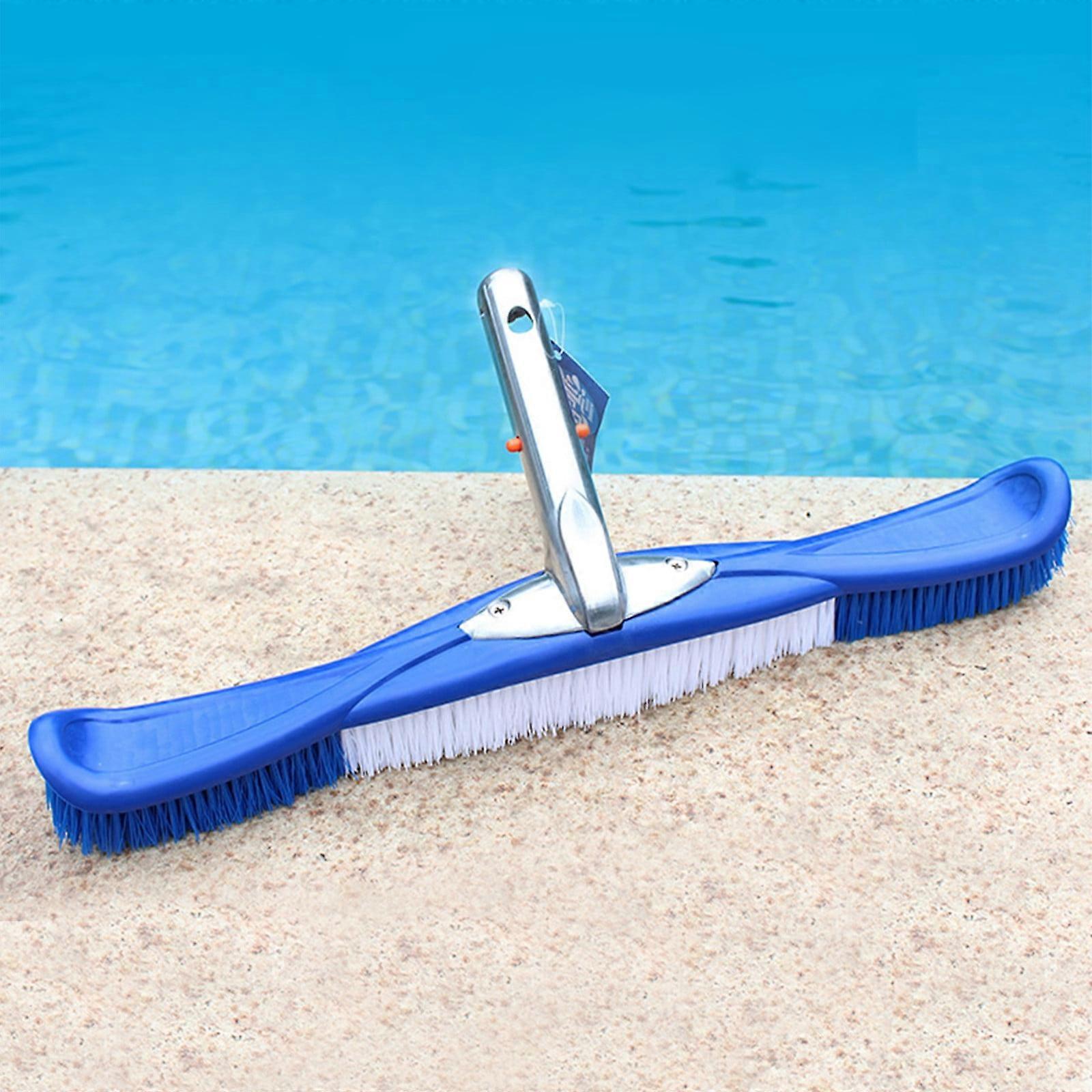Ympuoqn 18" Pool Brush with Aluminum Handle & Durable Nylon Bristles for Pool Floor, Wall & Tile Cleaning – Compatible with Standard Poles
