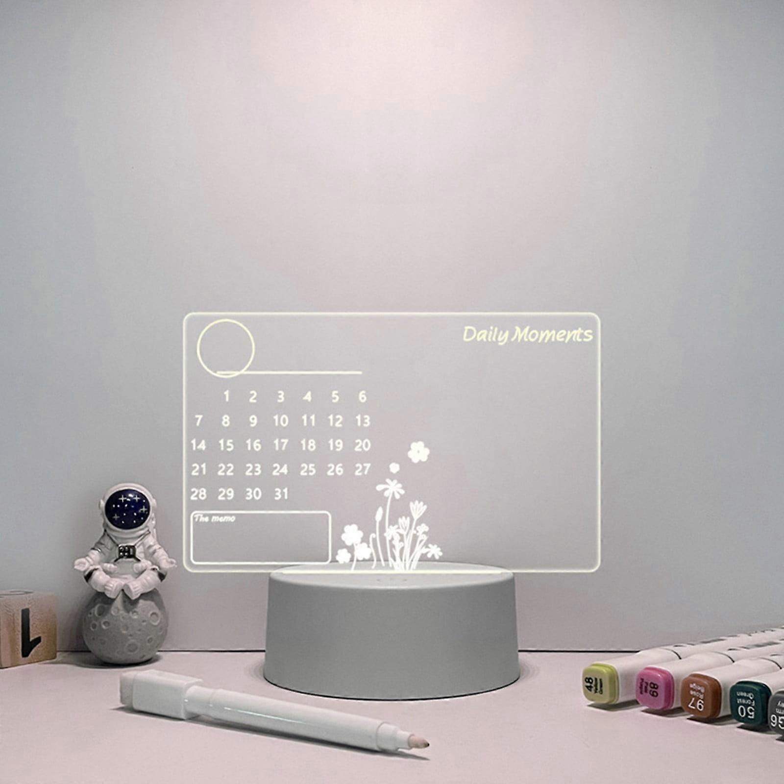 Quinlirra LED Note Board, Clear Desktop Note Memo Board, Multifunctional LED Note Board, for Writing List Office Home-A&USB
