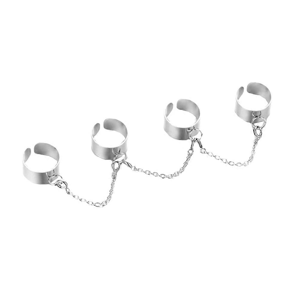 Open Rings Chain Combo Stackable Knuckle Ring for Women