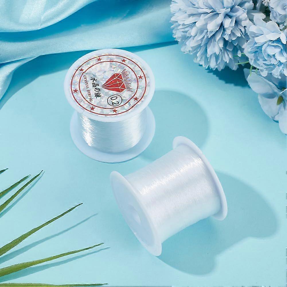 2 Rolls Fishing Thread Nylon Wire Clear 0.2mm Diameter 109.36 Yards (100m) per Roll for Fishing Crafting and Projects 2 Rolls per Set