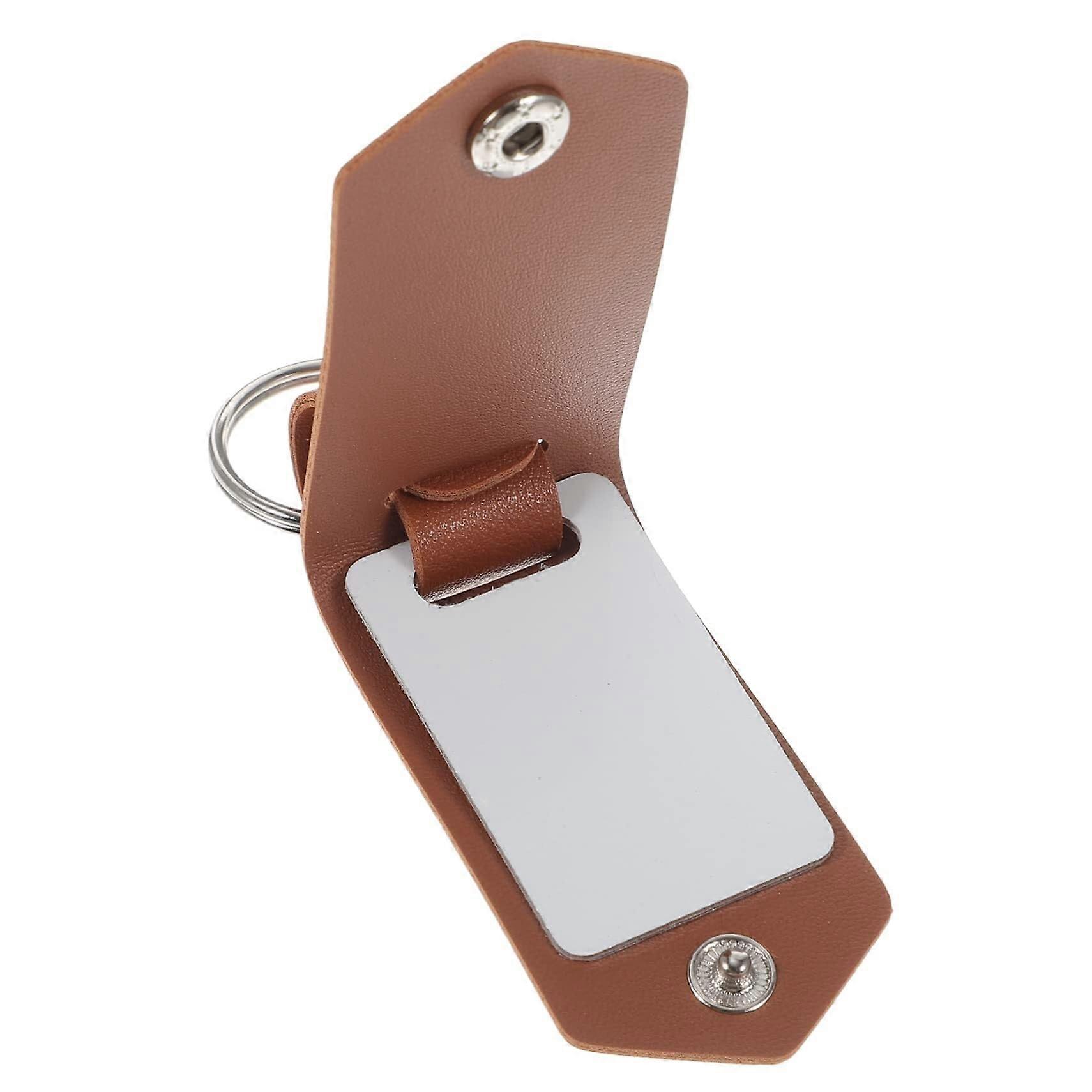 Sublimation Photo Keychain with Heart Pendant and Leather Tag for Men Wallet Tote