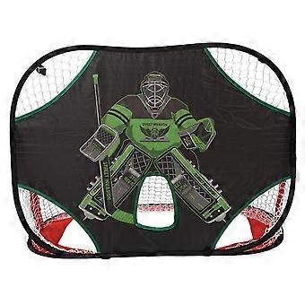 Simple Assemble Ice Hockey Practice Goal Highlighting Goalkeeper Plan For Accurate Exercises And Bending Storage  White
