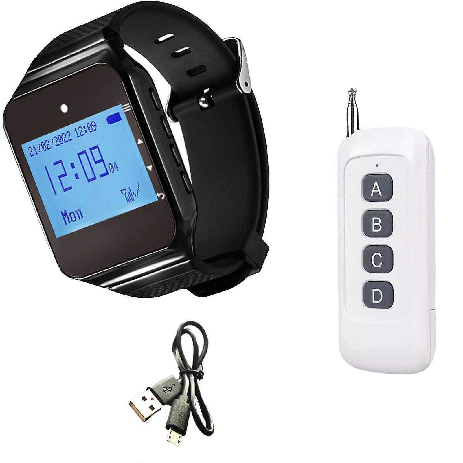 Waterproof Emergency Wireless Nurse Call Bracelet Calling Pager System with LED Display Watch Receiver for Hospital Multicolor