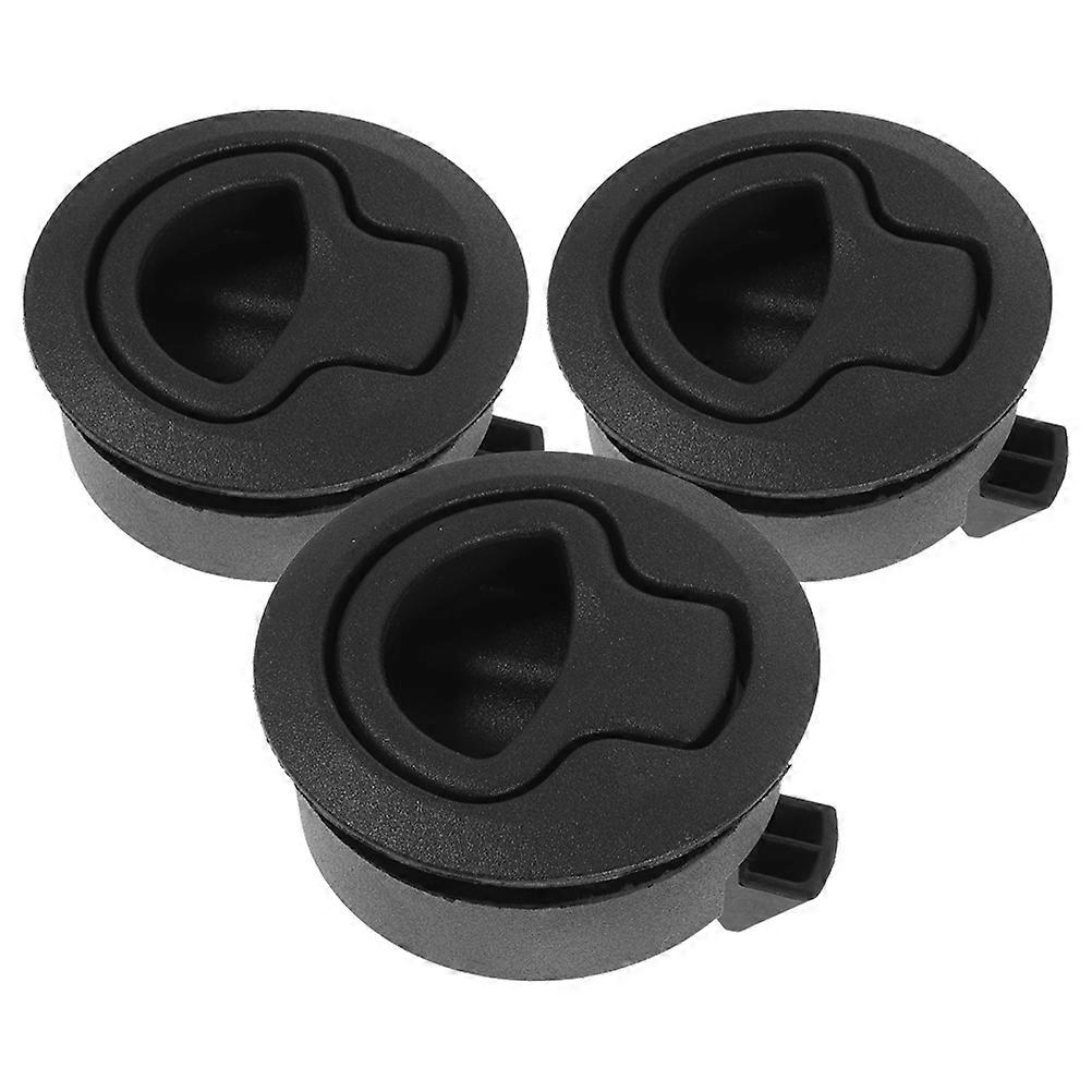 3Pcs RV Cabinet Latch Heavy Duty Flush Pull Structure Elegant Black Plastic For Marine Applications Enhanced Security
