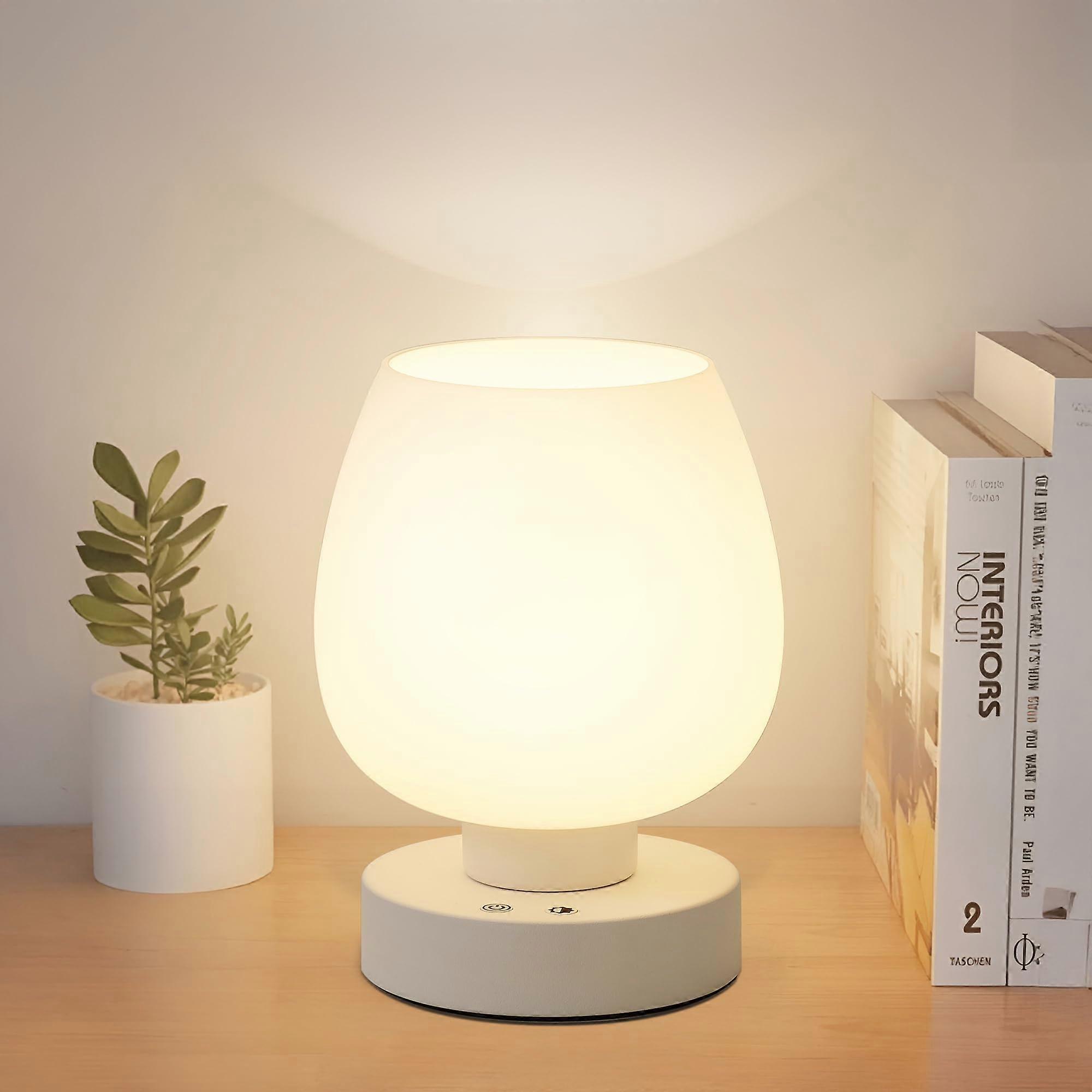 Portable Rechargeable Table Lamp with Touch Control, Dimmable 8 RGB Colors, Memory Function for Bedroom and Nursery