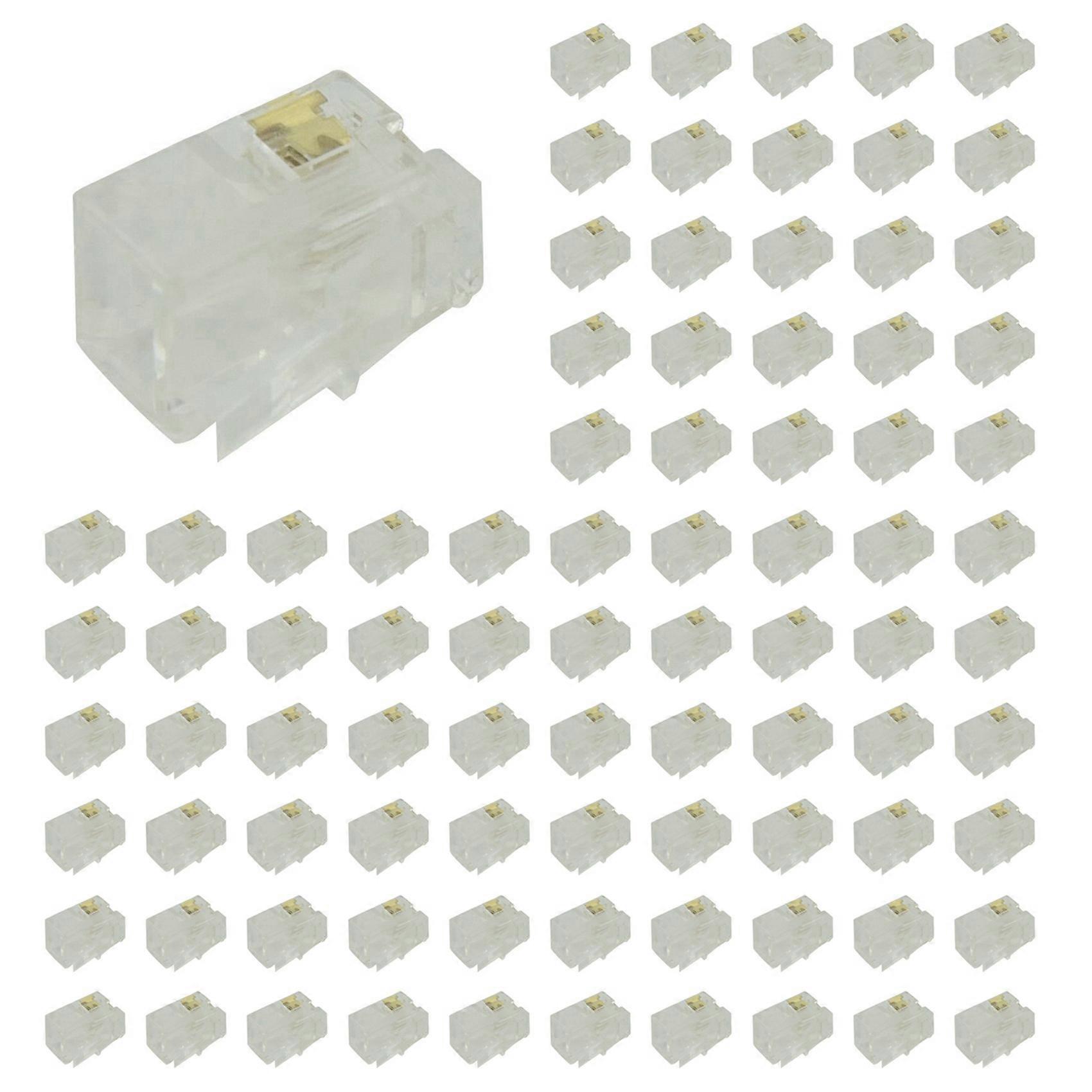 RJ9 4P4C Plug Phone Jack Connector 150 Pieces, Transparent