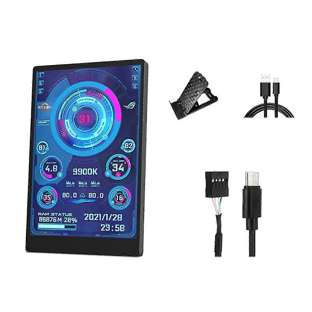 Monitor secundário IPS Tipo C de 3,5 polegadas para computador, compatível com CPU, GPU, RAM e HDD. Resolução de 320x480. Monitor LCD USB. Compatível com AIDA64 e Windows 10 e 11.