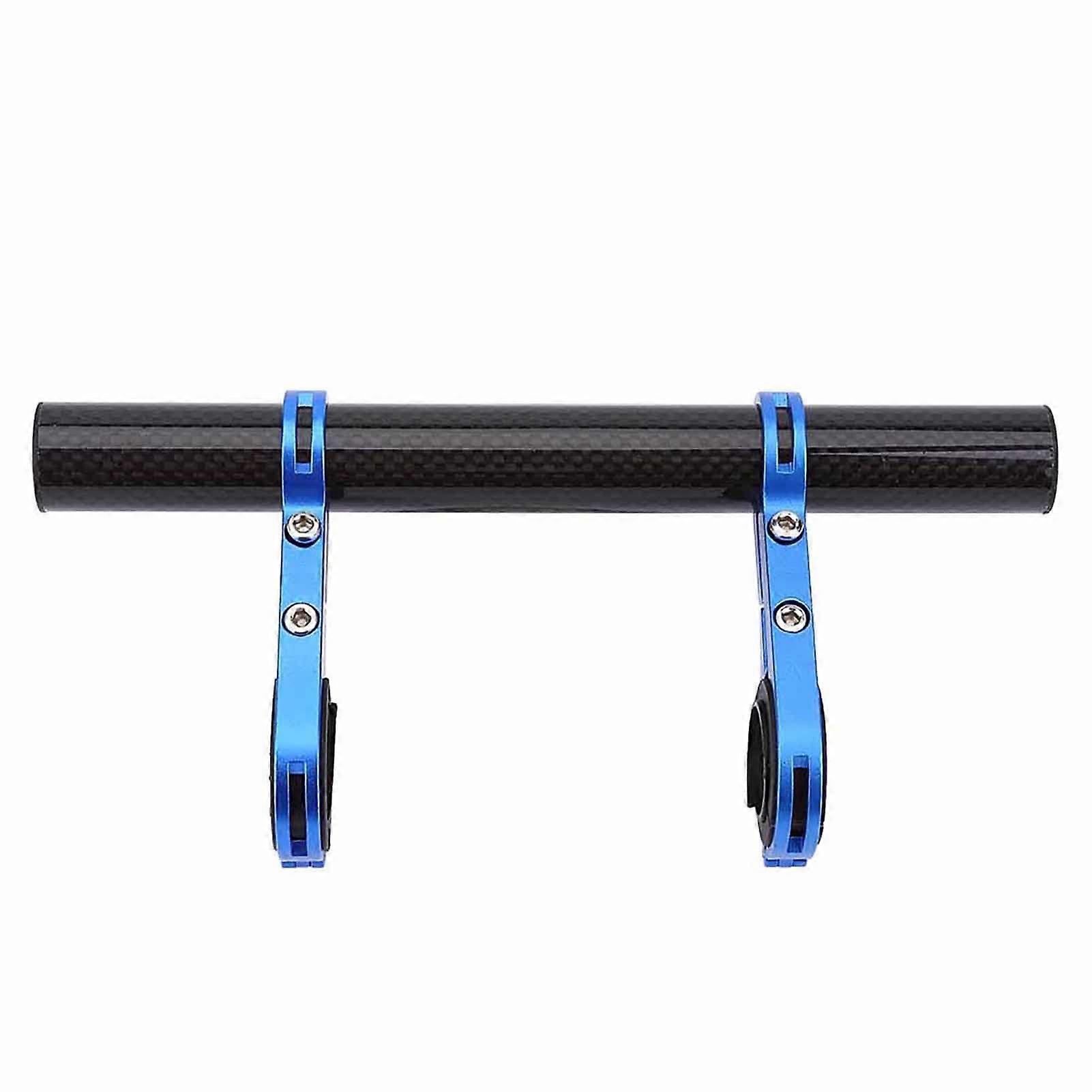 Bike Handlebar Extension Mount with Dual Bracket for Lights and Speedometer, Blue 31.8mm 25.4mm
