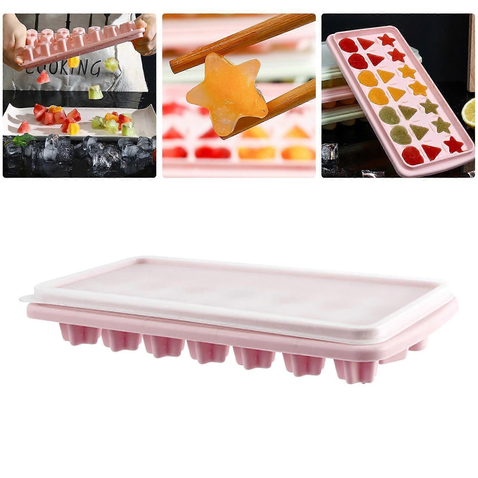 Miayilima Tacarlha Heart Ice Cube Tray, 21-Grid Silicone with Lid, Reusable for Juice, Whiskey, Cocktail, Chocolate, Valentine's Day