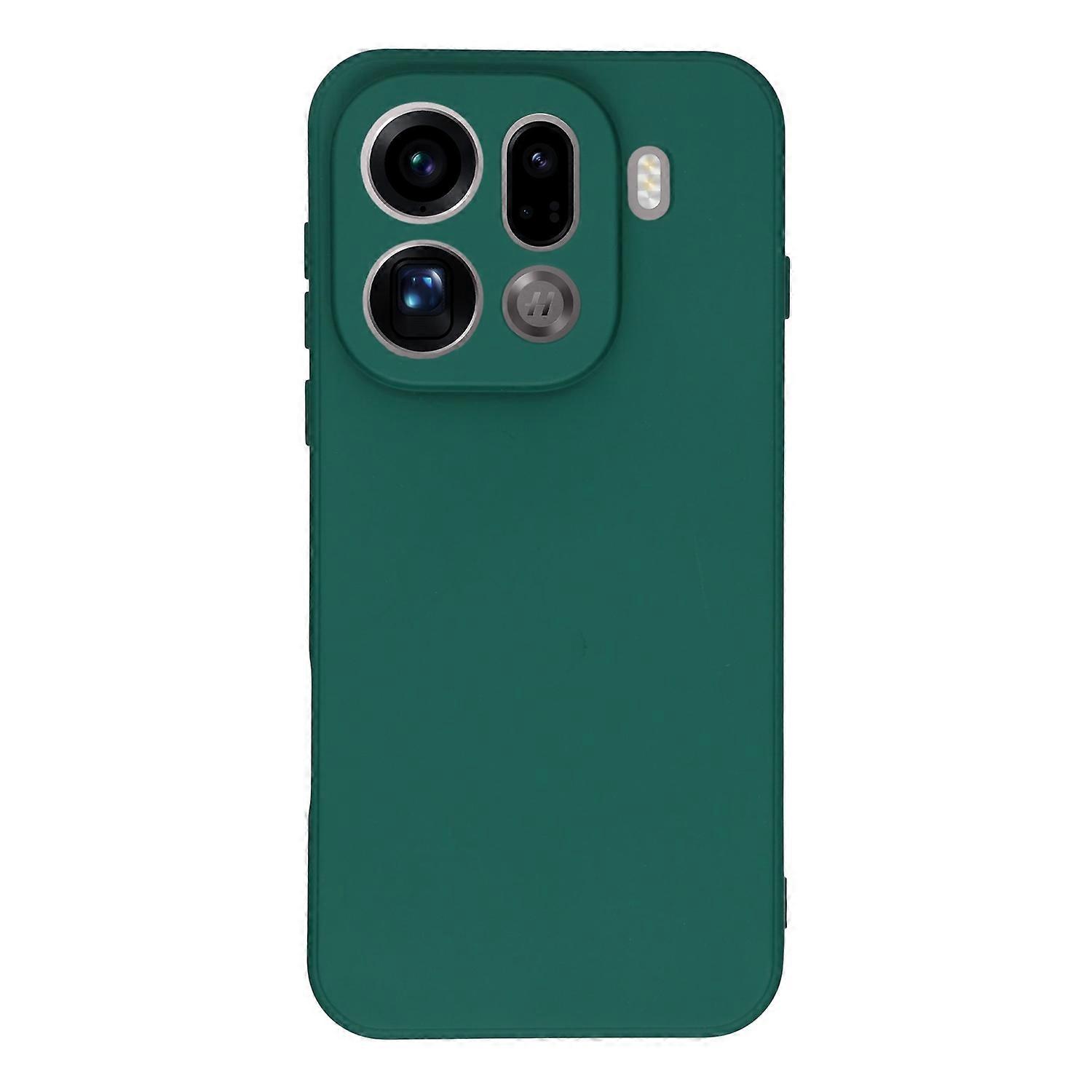 For Oppo Find X9 Pro 5G Case TPU Back Soft Anti-Scratch Fiber Lining Phone Cover - Army Green