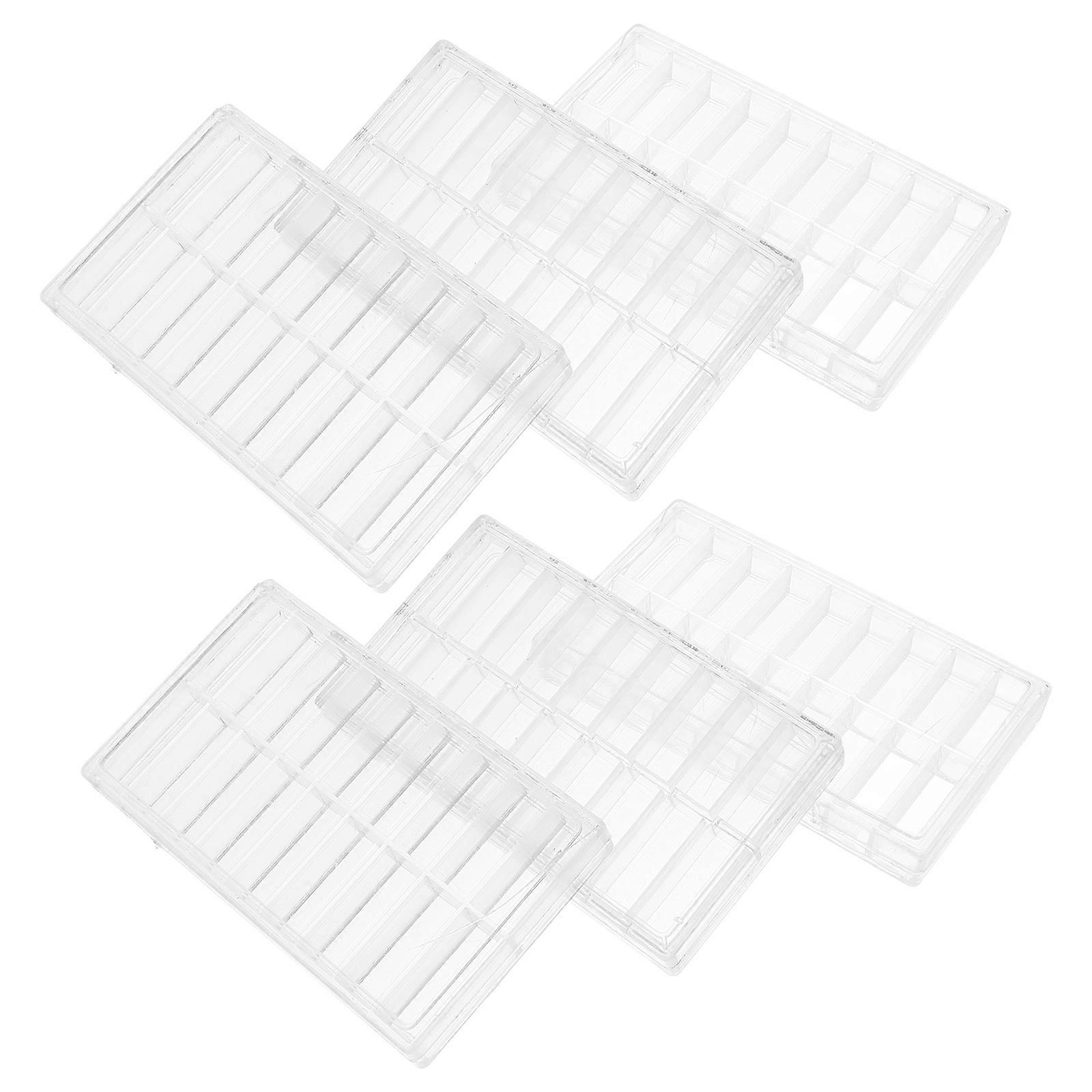 Hardware Box Transparent Plastic Storage Case for 6Pcs Watch Components