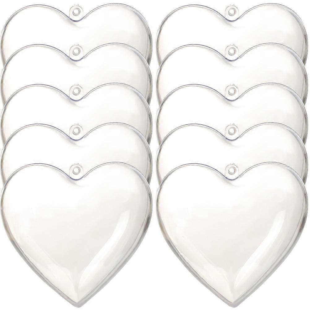 Plastic Clear Fillable Heart Shaped Balls for Decoration 20Pcs Set