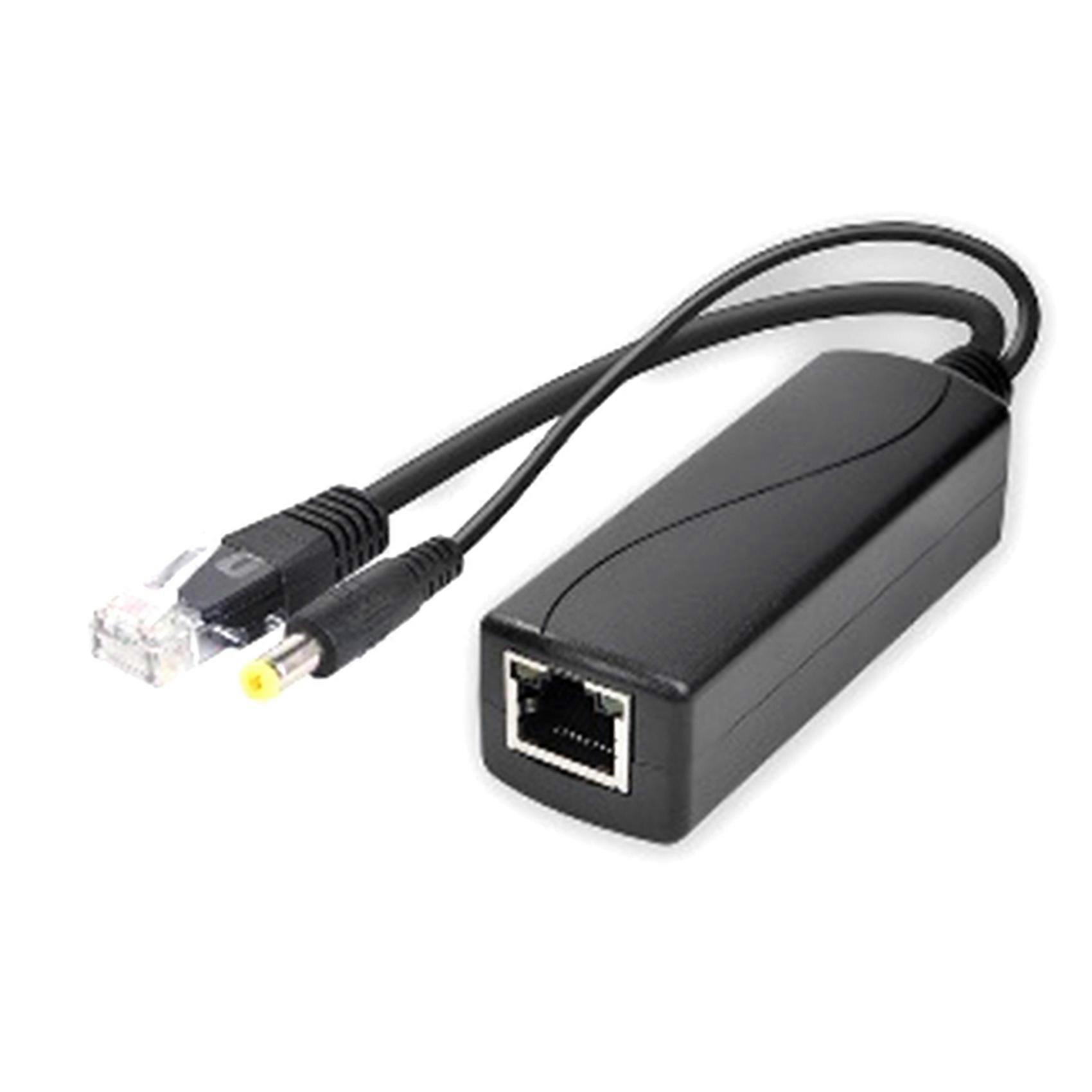 6X Gigabit Mini PoE Splitter 10/100Mbps POE Splitter DC Output 12V Power over Ethernet IEEE 802.3af for IP Came Black