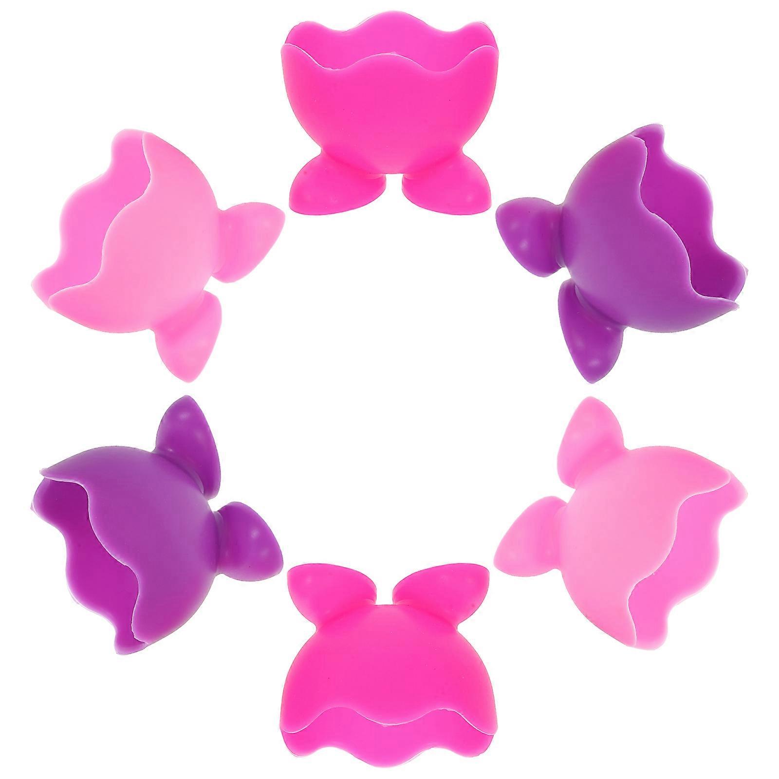 Chicken Egg Cup Holder Silicone Soft Boiled Egg Stand for 6Pcs Kitchen Use