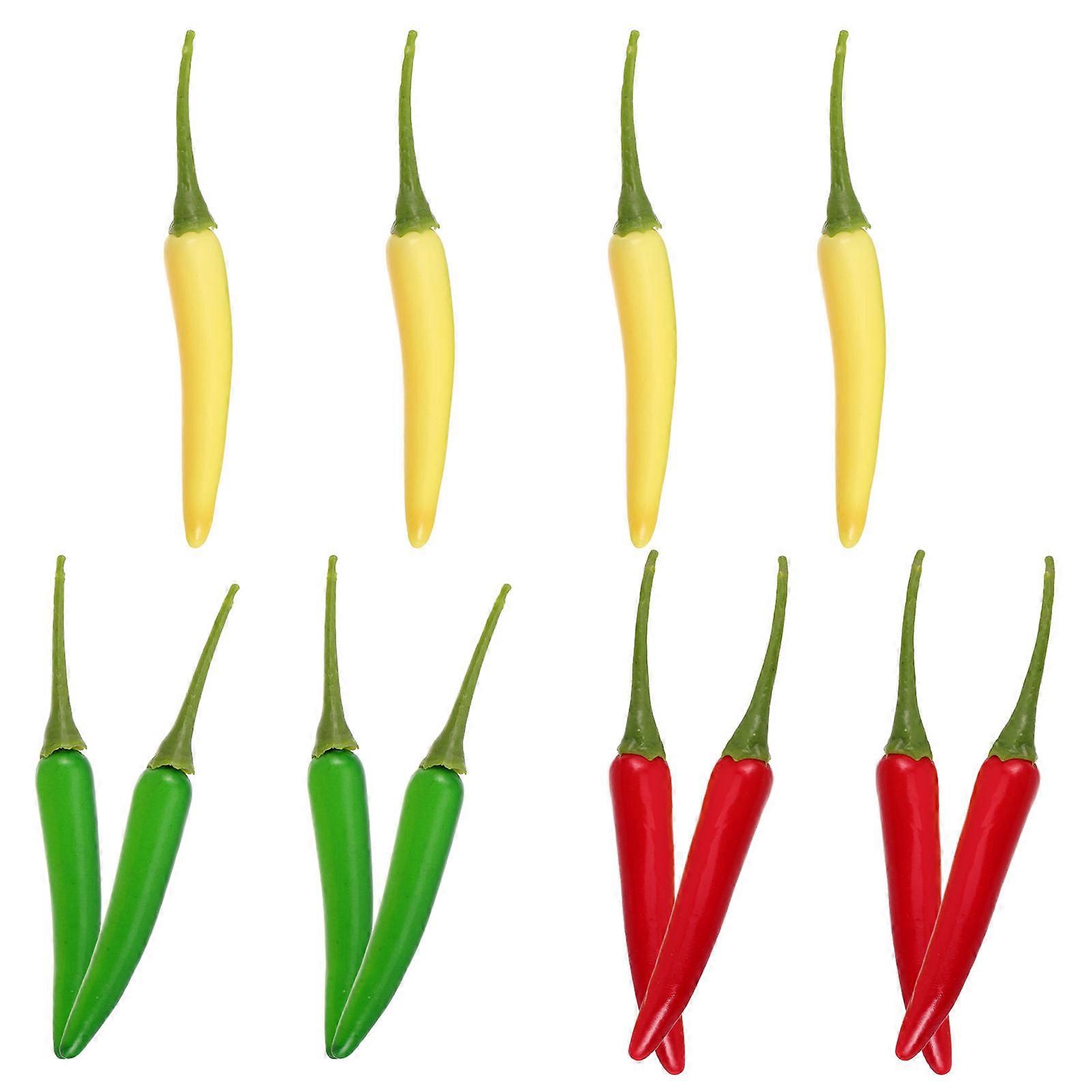 Simulated Chili Pepper Models for Decoration 12Pcs Plastic Assorted