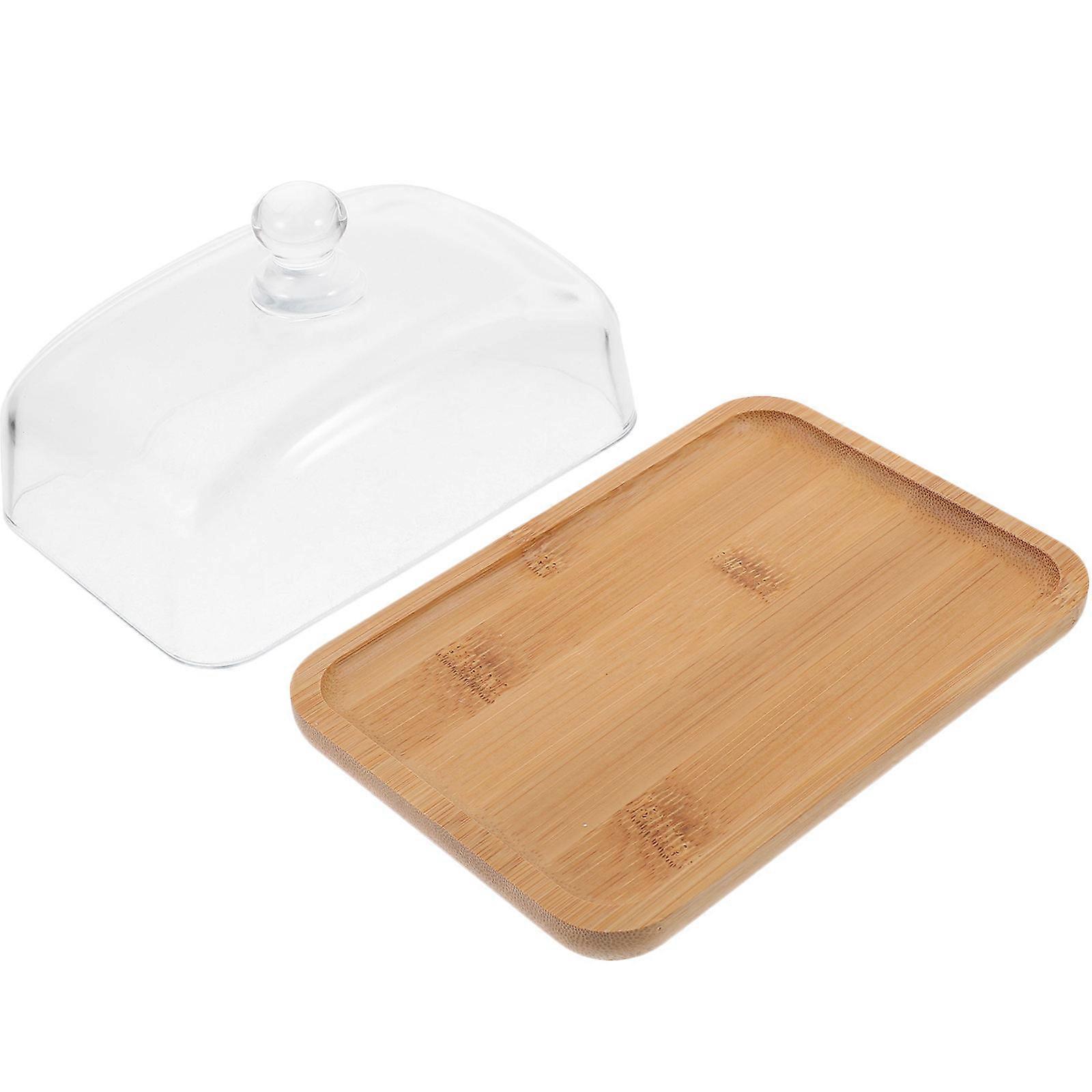 Household Glass Cake Plate Multi-Function Dessert Tray for Daily Use 1Set