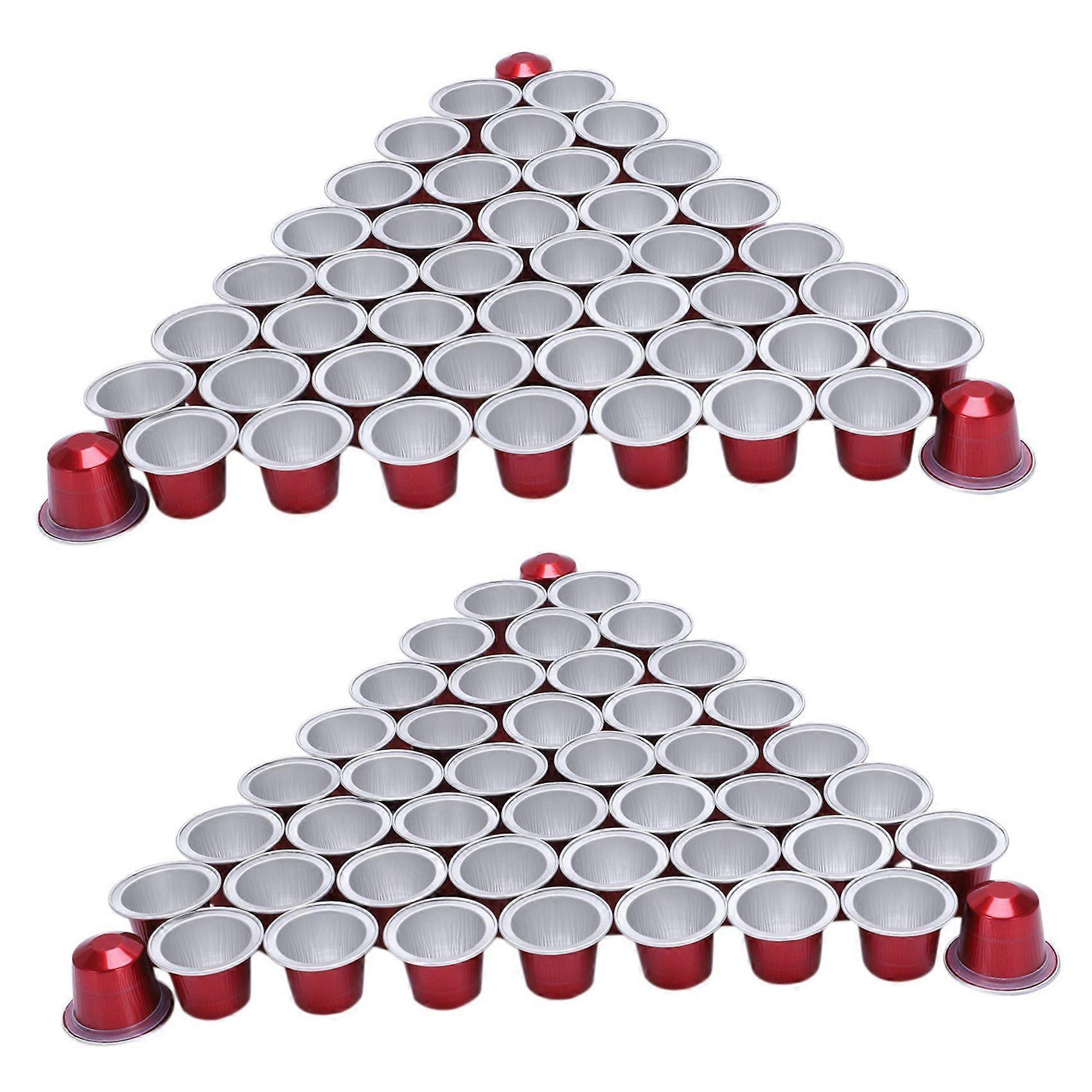 100 Sets Refillable Coffee Capsule Cup Disposable for Nespresso Pod for Nescafe Automatic Coffee Machine Food Package