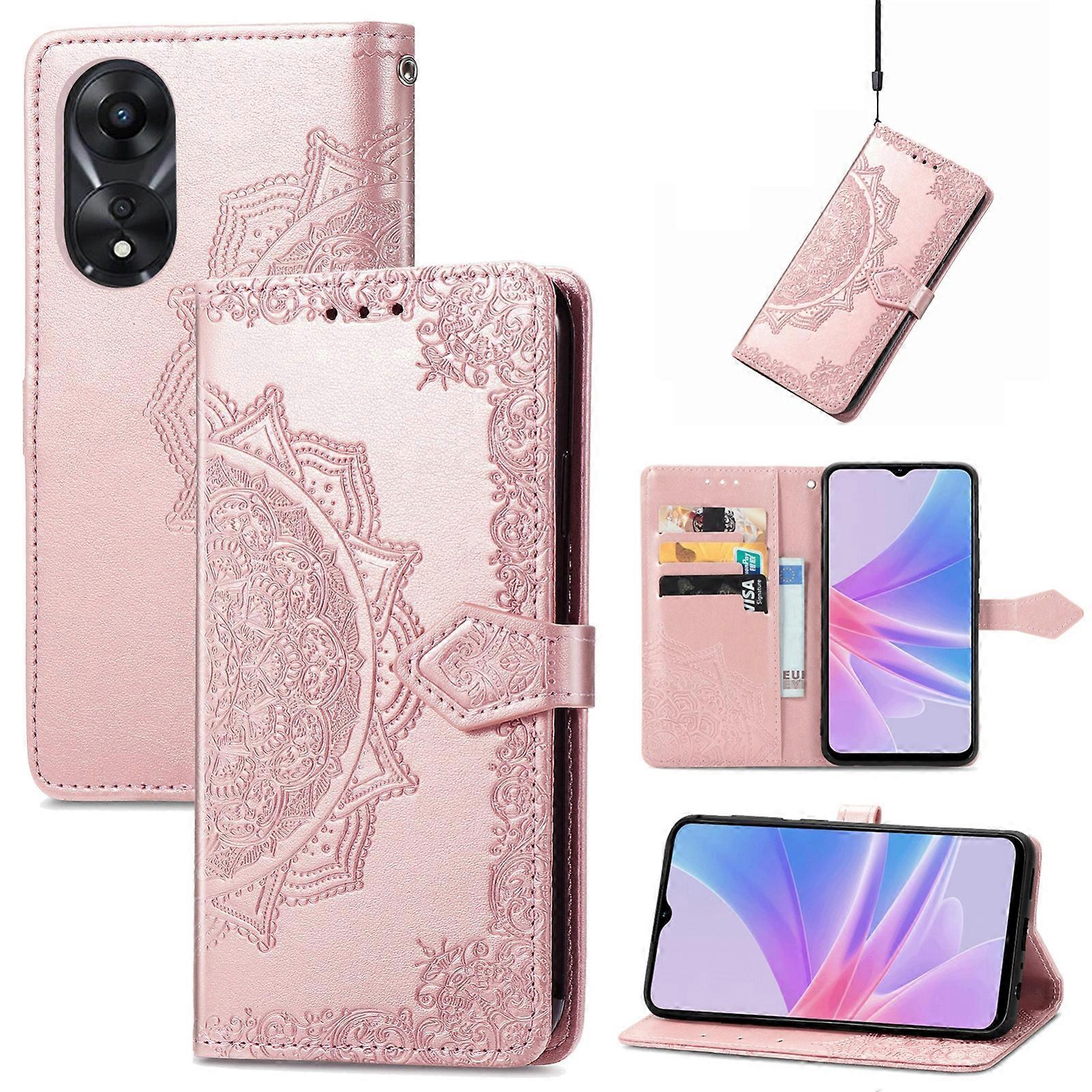 Mandala Flower Embossed Leather Phone Case