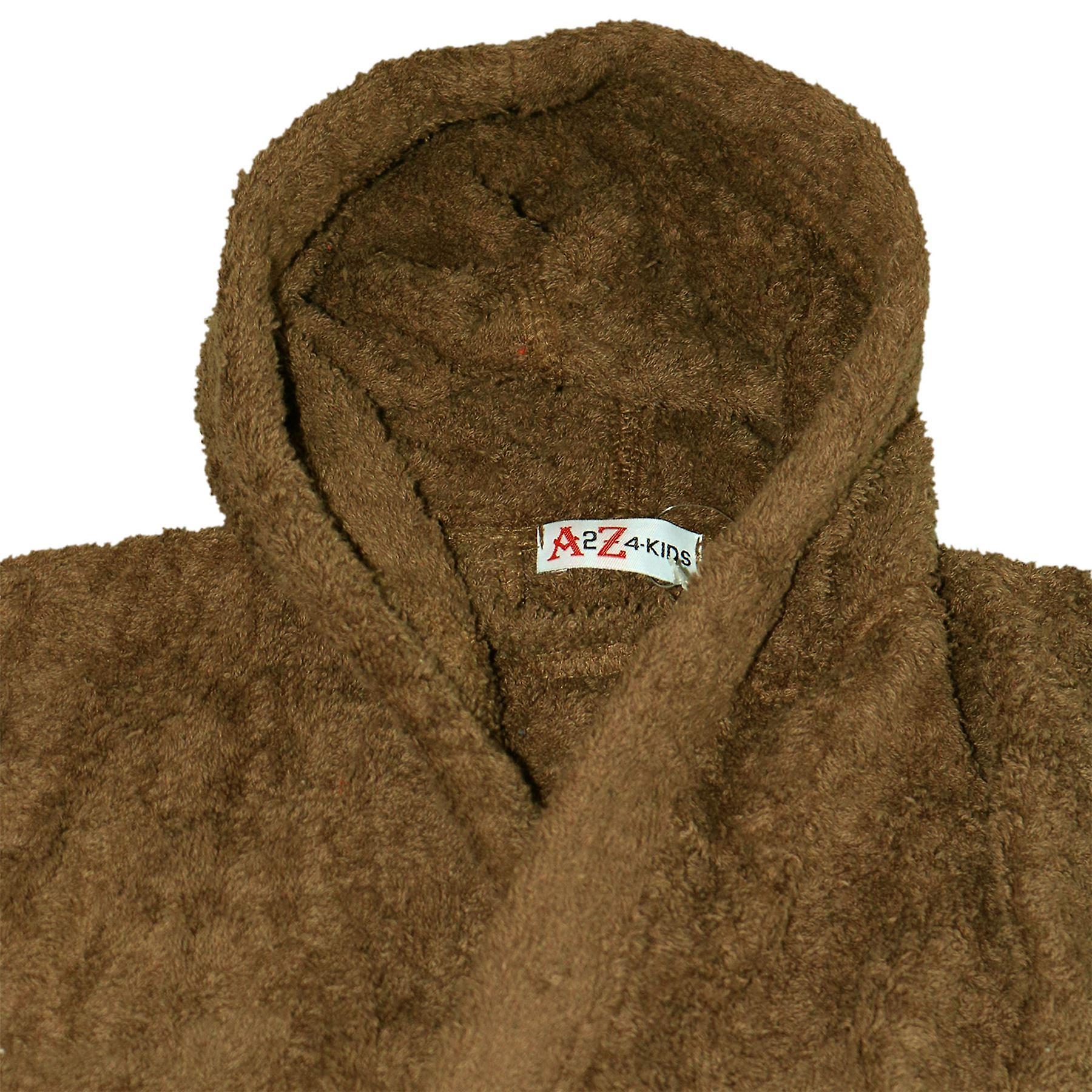 Unisex Hooded Brown Towel Bathrobe | Fruugo US