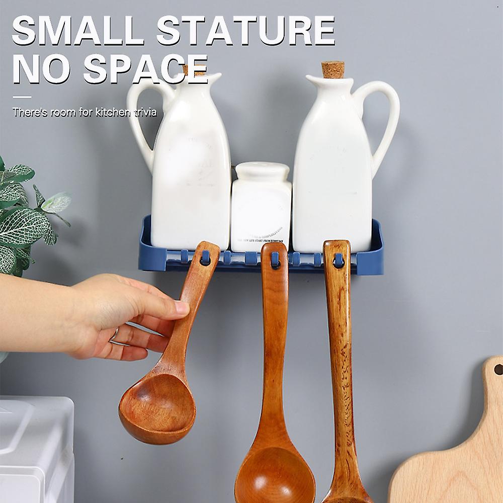 Wall Mounted Floating Shelf With Hanger & Cutter Slots Punch-free Organizer
