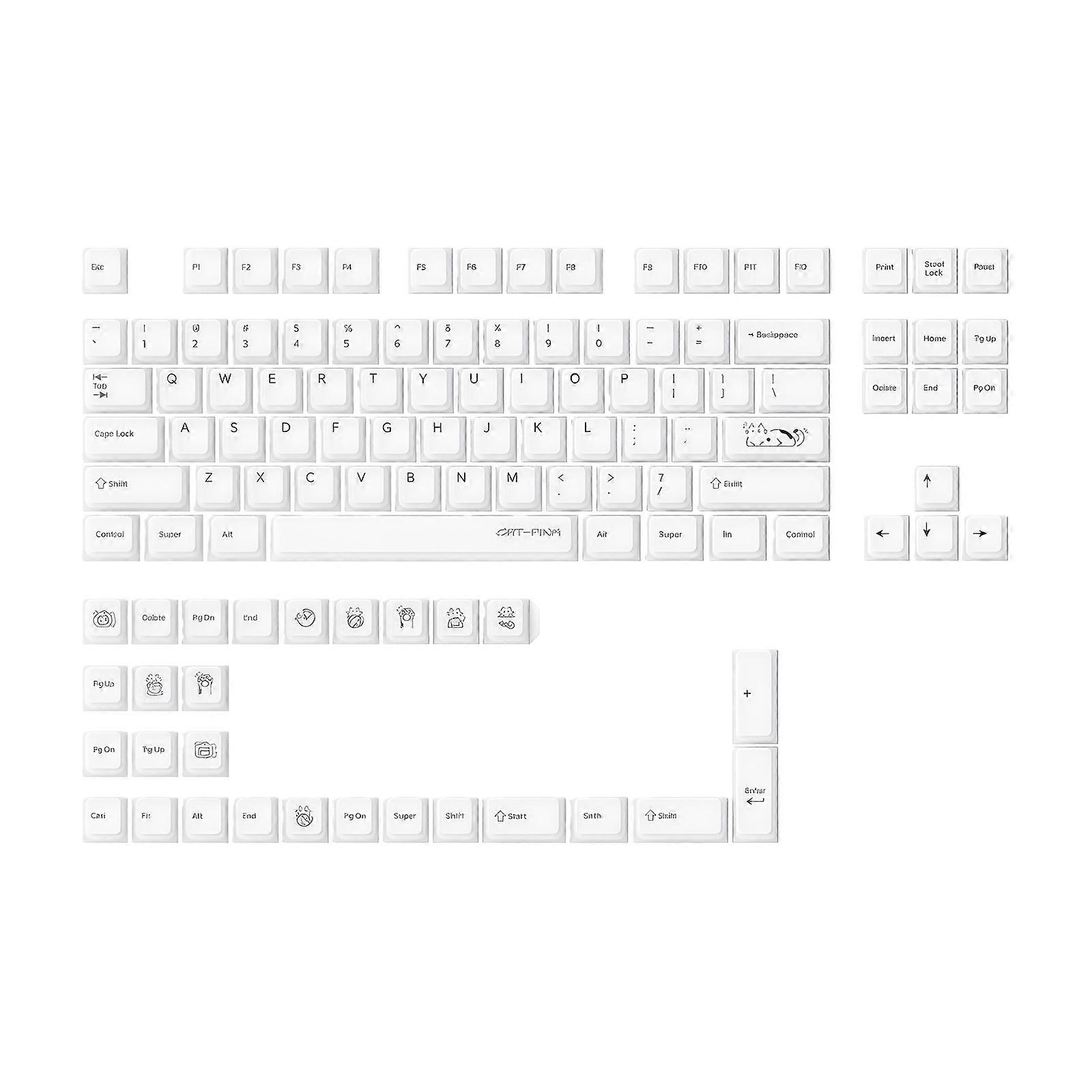 Jelly Theme Backlit Silicone Keycaps Enhances Visual for Night time Use in Low Light Environment  White