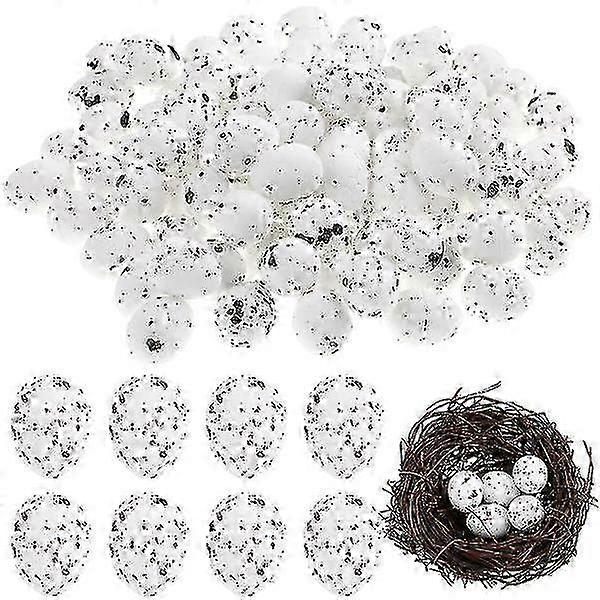 100 Pcs Easter Bird Eggs Artificial Bird Eggs Models Props Miniature Landscape Decorations-c