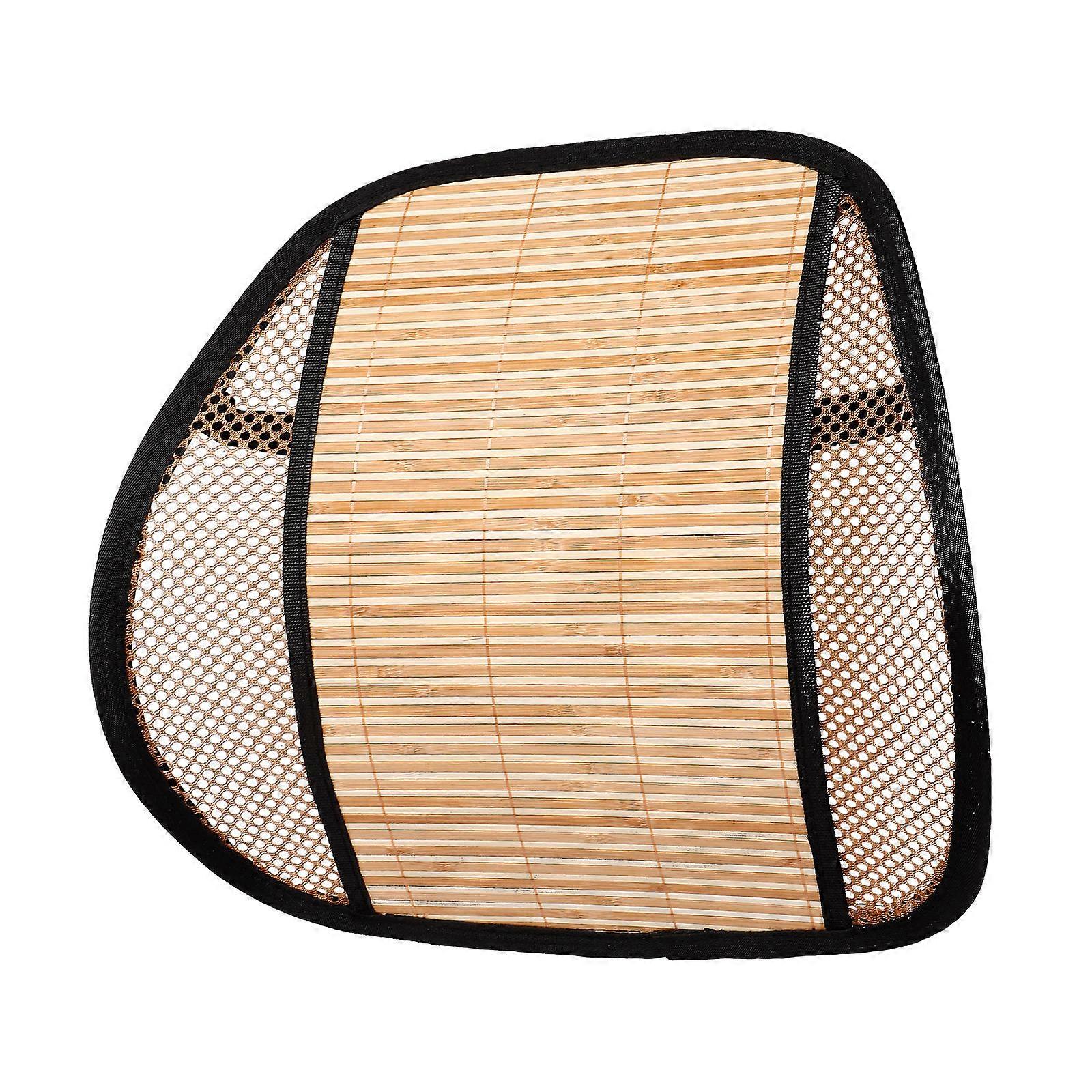 Ergonomic Lumbar Support for Driving Seat with Bamboo Mesh Cloth and Steel Wire Beige 7.8x11.8 Inches