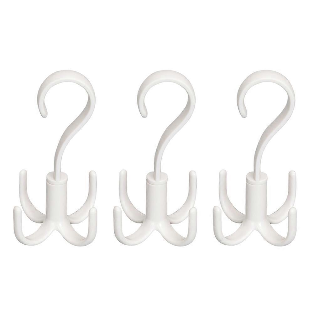 White Rotating Hanger Hook Four Hooks Hanger for Hanging Use 3Pcs Pack