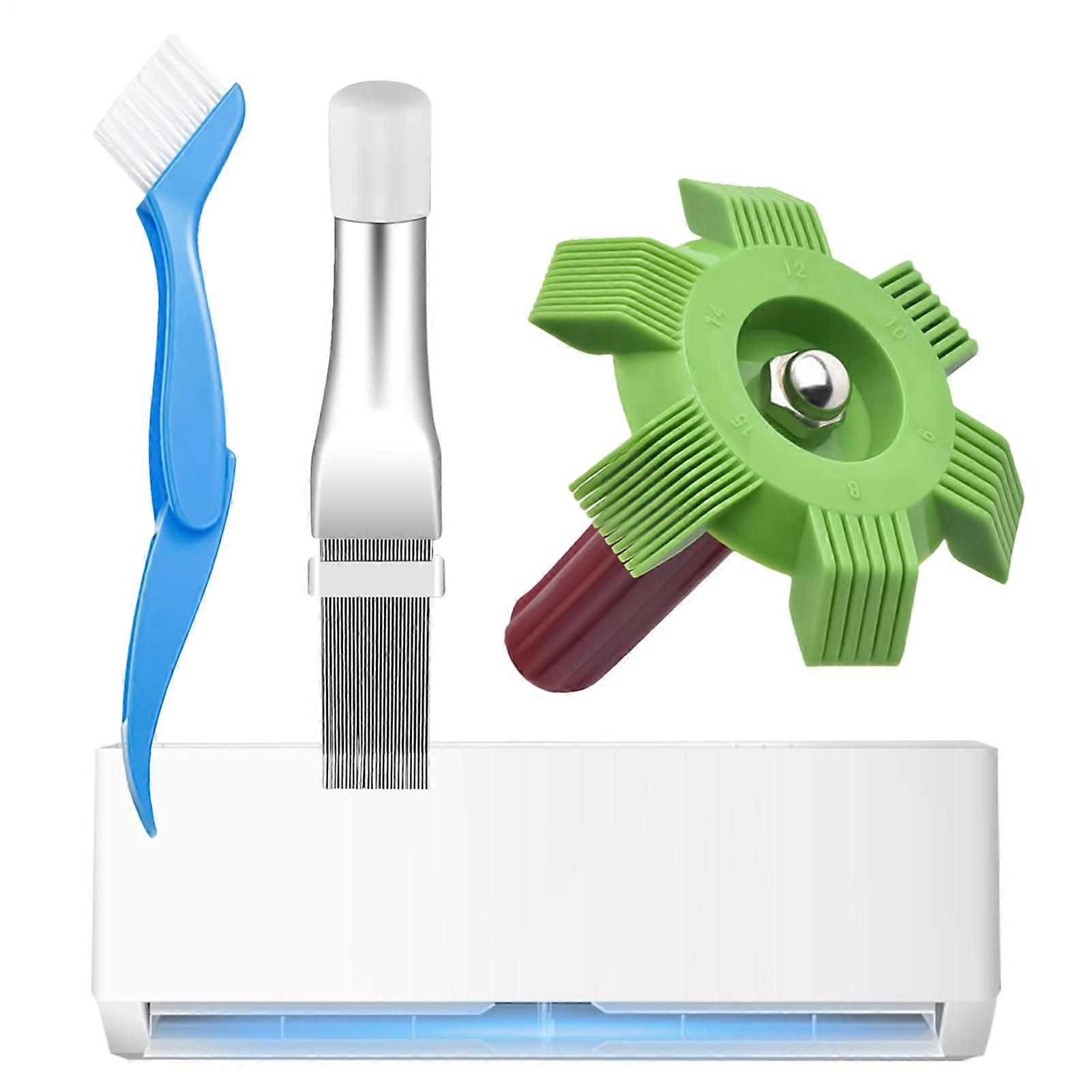 AC Coil Cleaner and Air Conditioner Fin Comb Set, RustProof Brush Improves Airflow and Efficiency