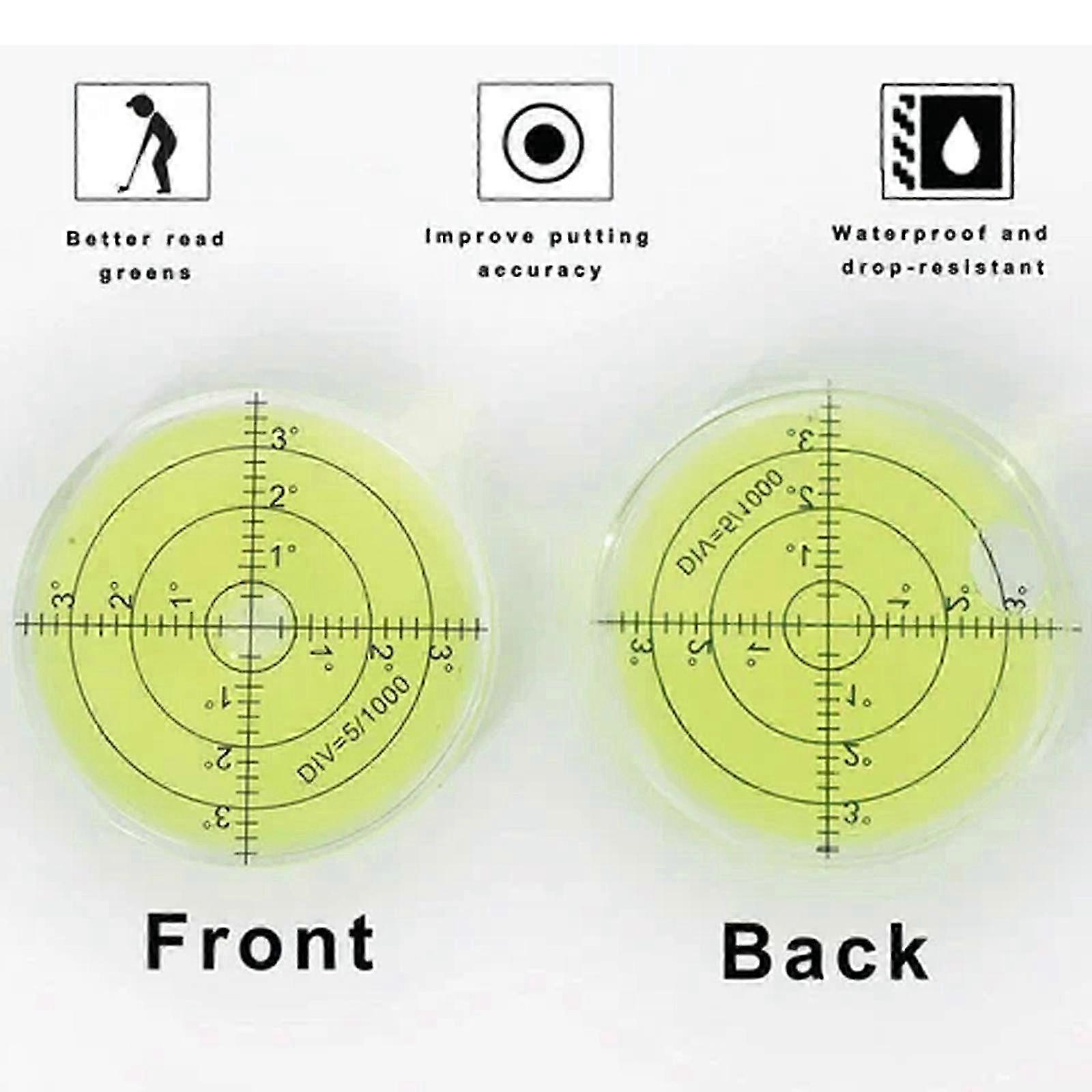 2026 High Precision Golf Green Reader Pro Putt Ball Marker Round Bubble Level