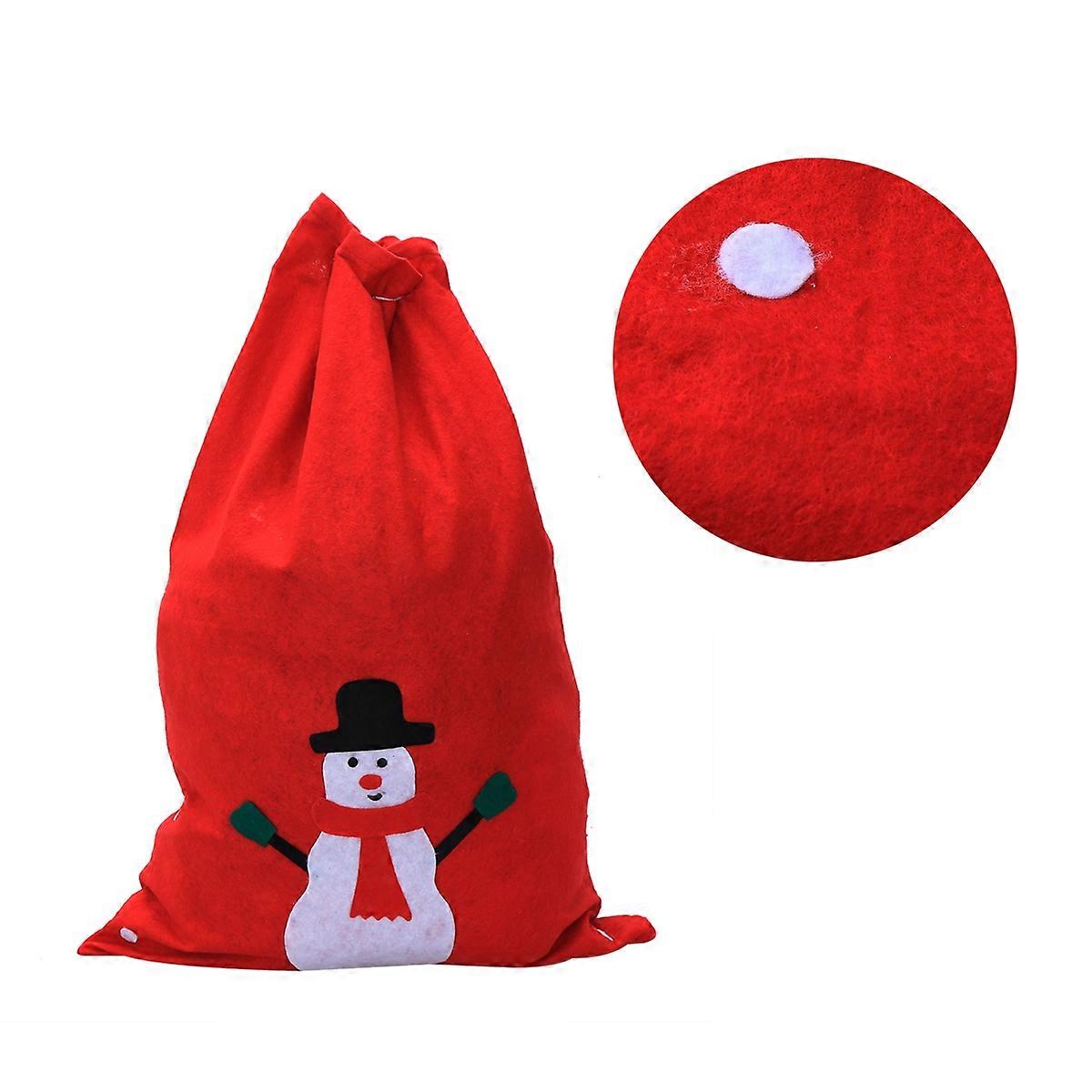 Christmas Gift Bags Fabric for Storage with Drawstring Closure Red