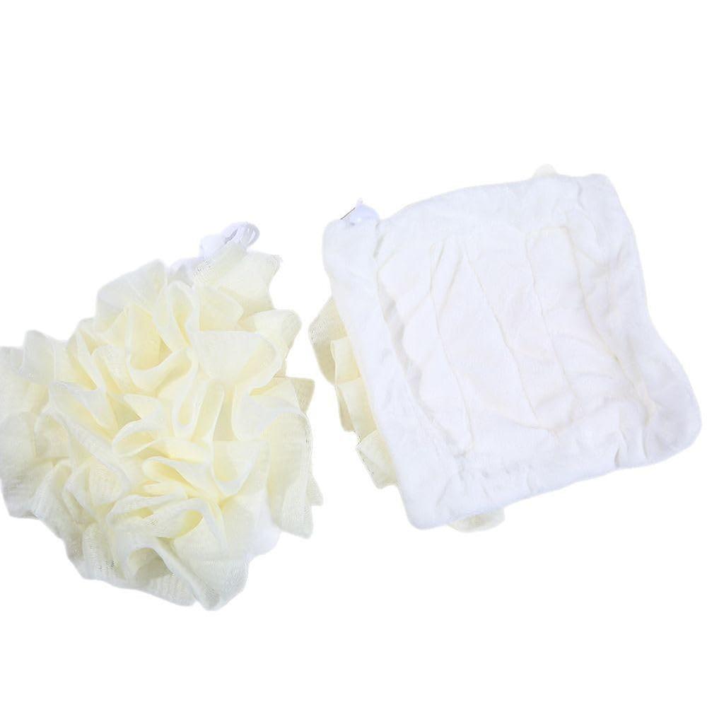 2 Pack 2 in 1 Bath Loofah with Soap Pouch, Soft Exfoliating Shower Sponge with Quick Dry Loop